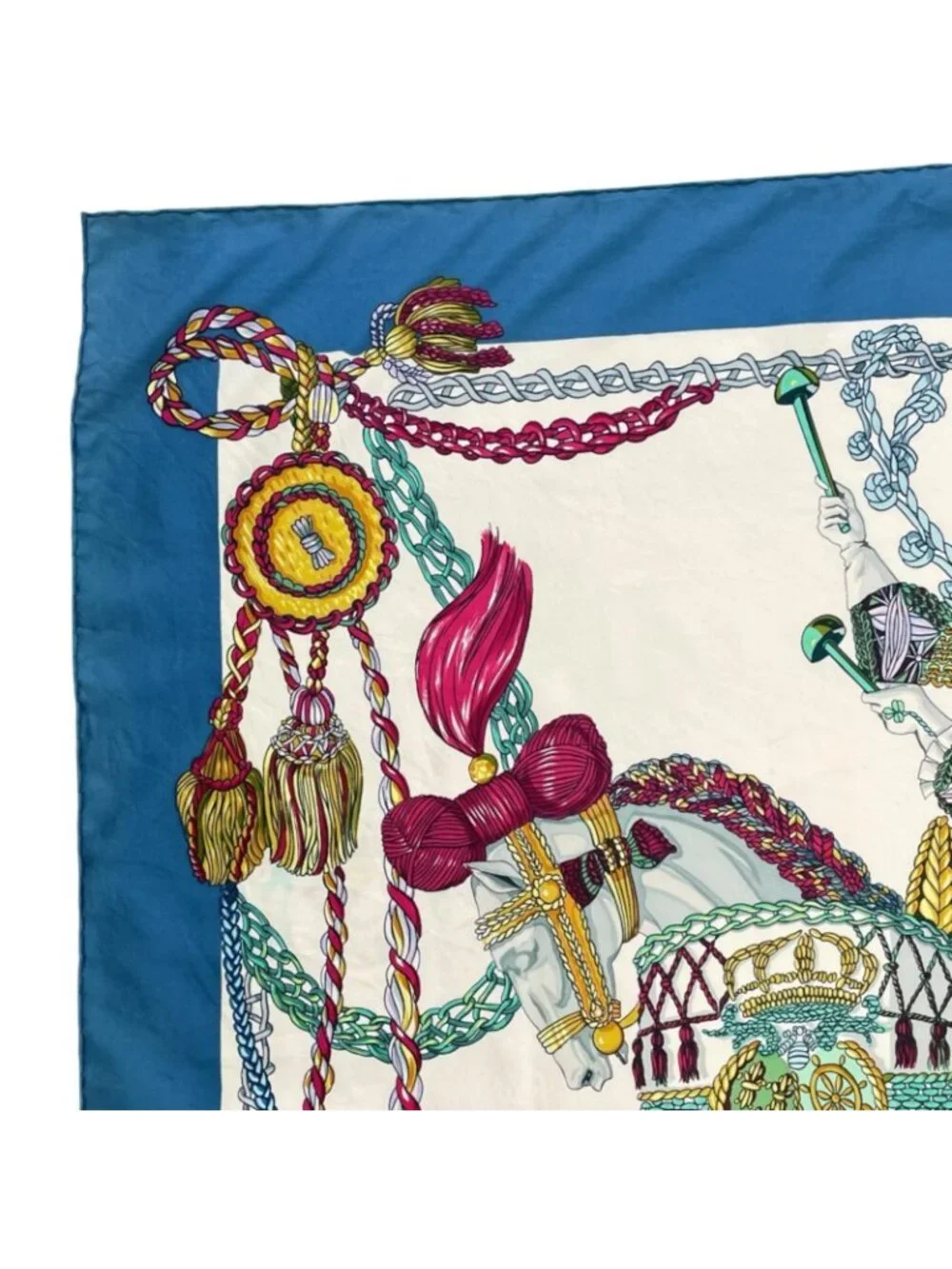 Hermes Carre 90 le Timbalier Timpani Player Scarf Silk Multicolor
